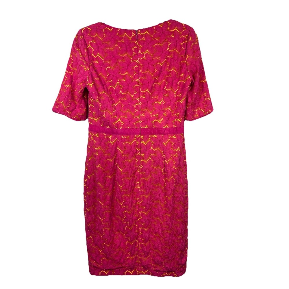 Maggy London Fuchsia Floral Lace Dress 8 Barbiecore Dopamine Decor Bright Neon‎ - Picture 5 of 9